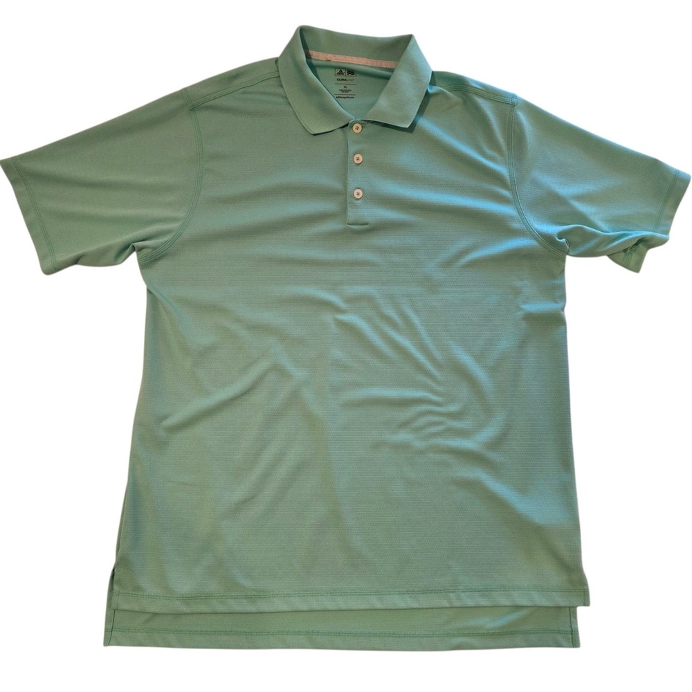 Adidas Golf Climalite Polo Shirt Mens XL Green Logo Short Sleeve Preppy Athletic